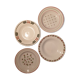 Lot 4 assiettes creuses tons rouge et vert