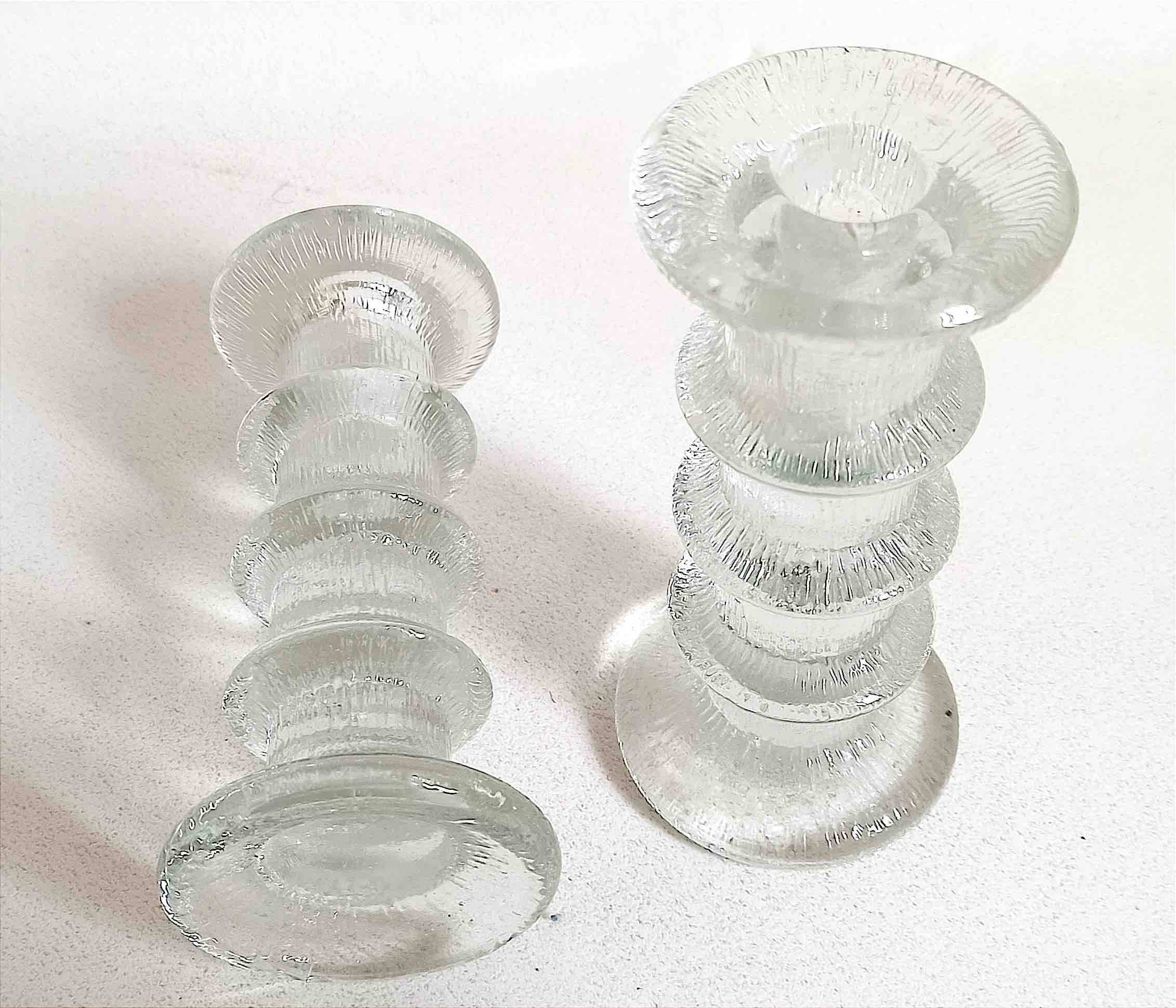 Pair of candlesticks Timo Sarpaneva for Littala 60s Height 14.5 cm