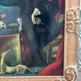 Grand Tableau Portrait En Pied Dans L’esprit Du XVIIème Vers 1920-40