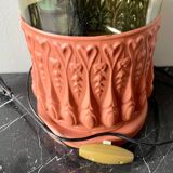 Vintage glass and metal lamp base