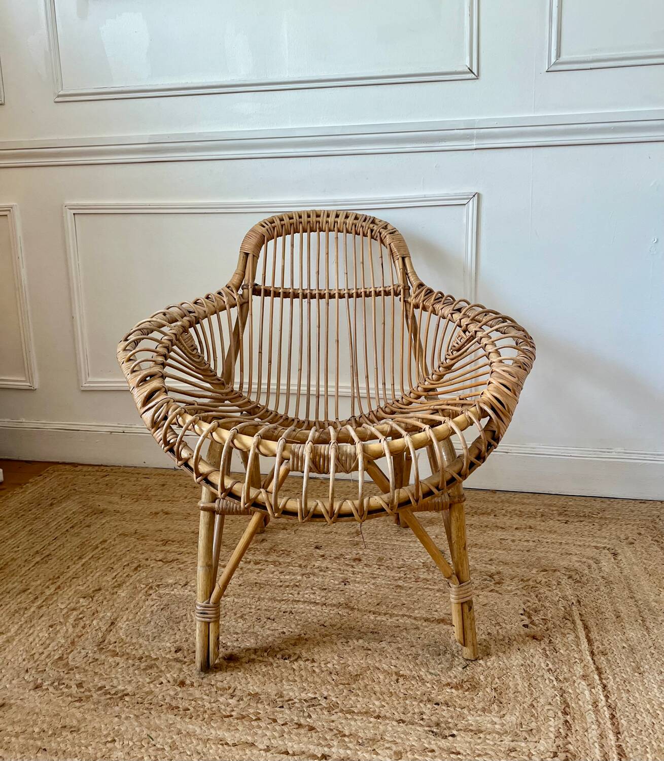 Vintage rattan armchair