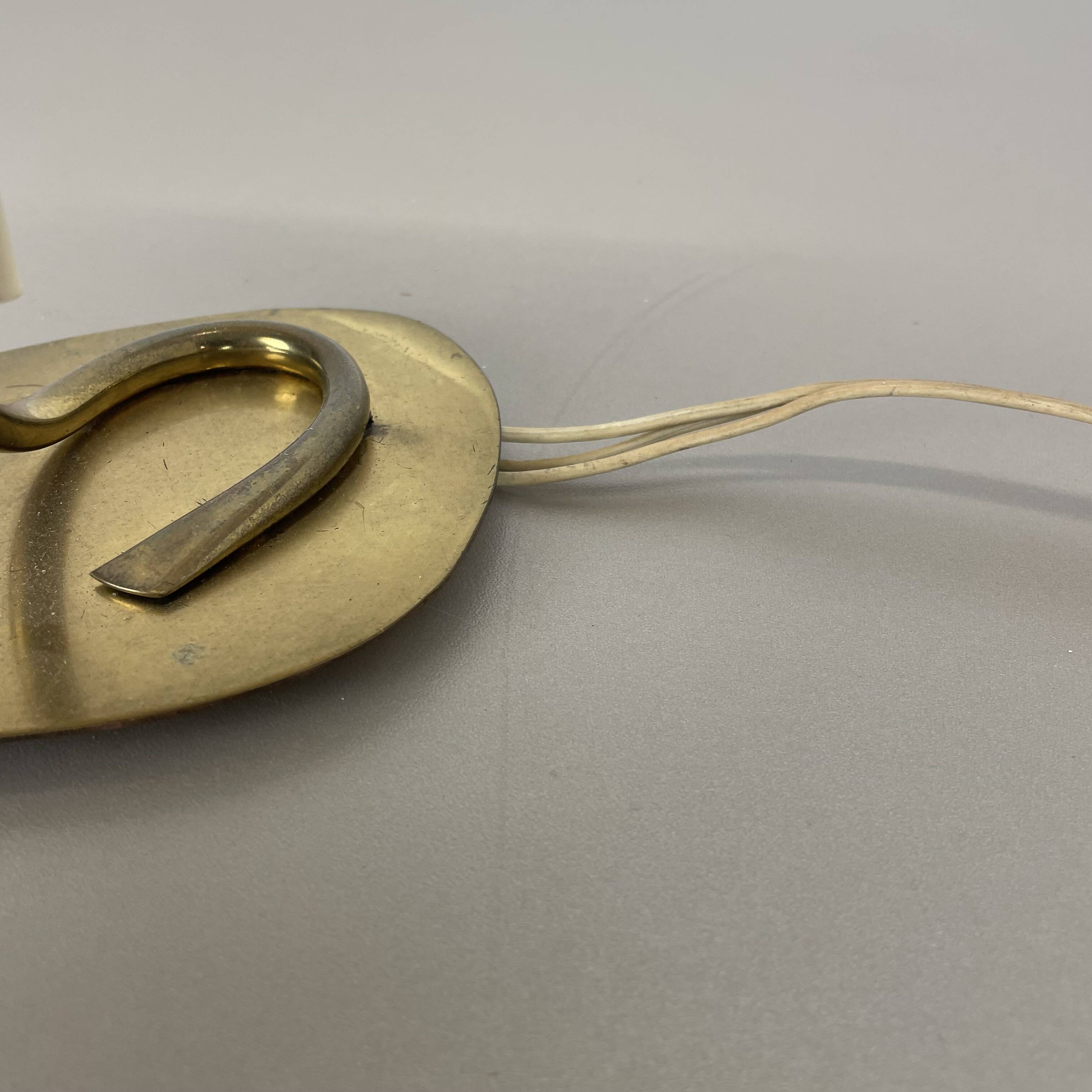 32cm Beautiful kalmar style brass + fabric table light, Austria, 1960s