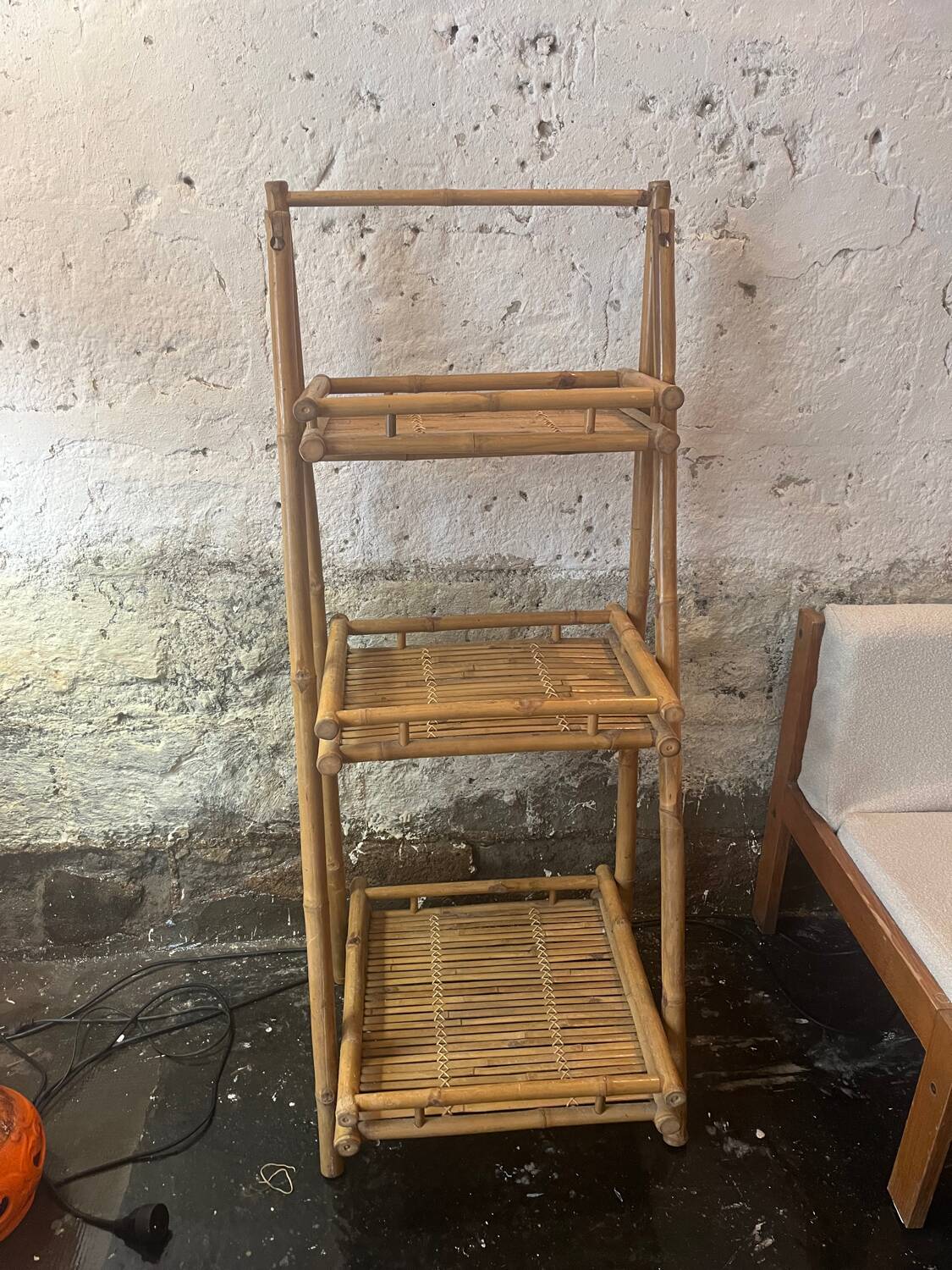 Étagère vintage bambou