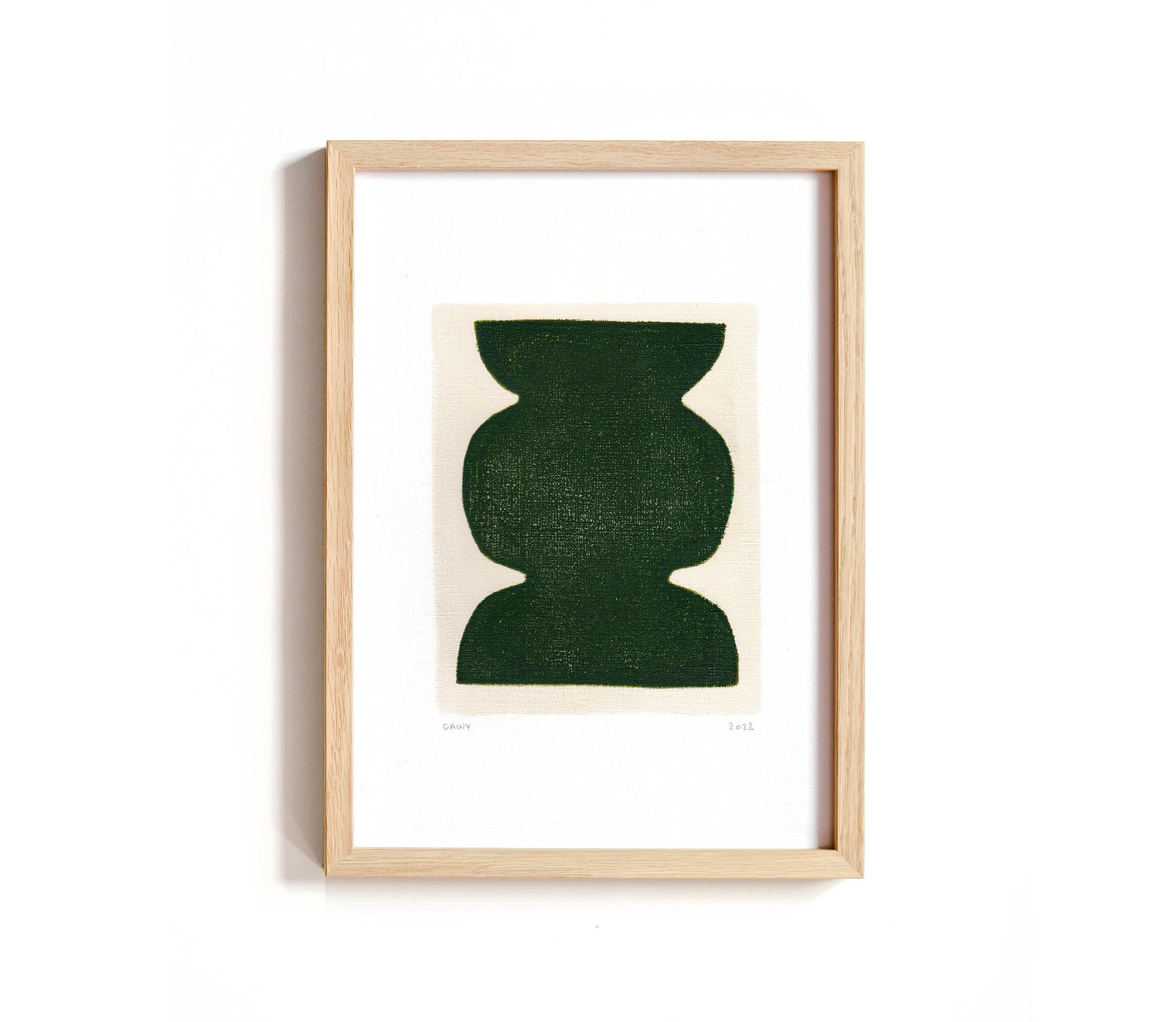 Duo of paintings on paper - pow and mood - dark green - signed eawy