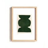 Duo of paintings on paper - pow and mood - dark green - signed eawy