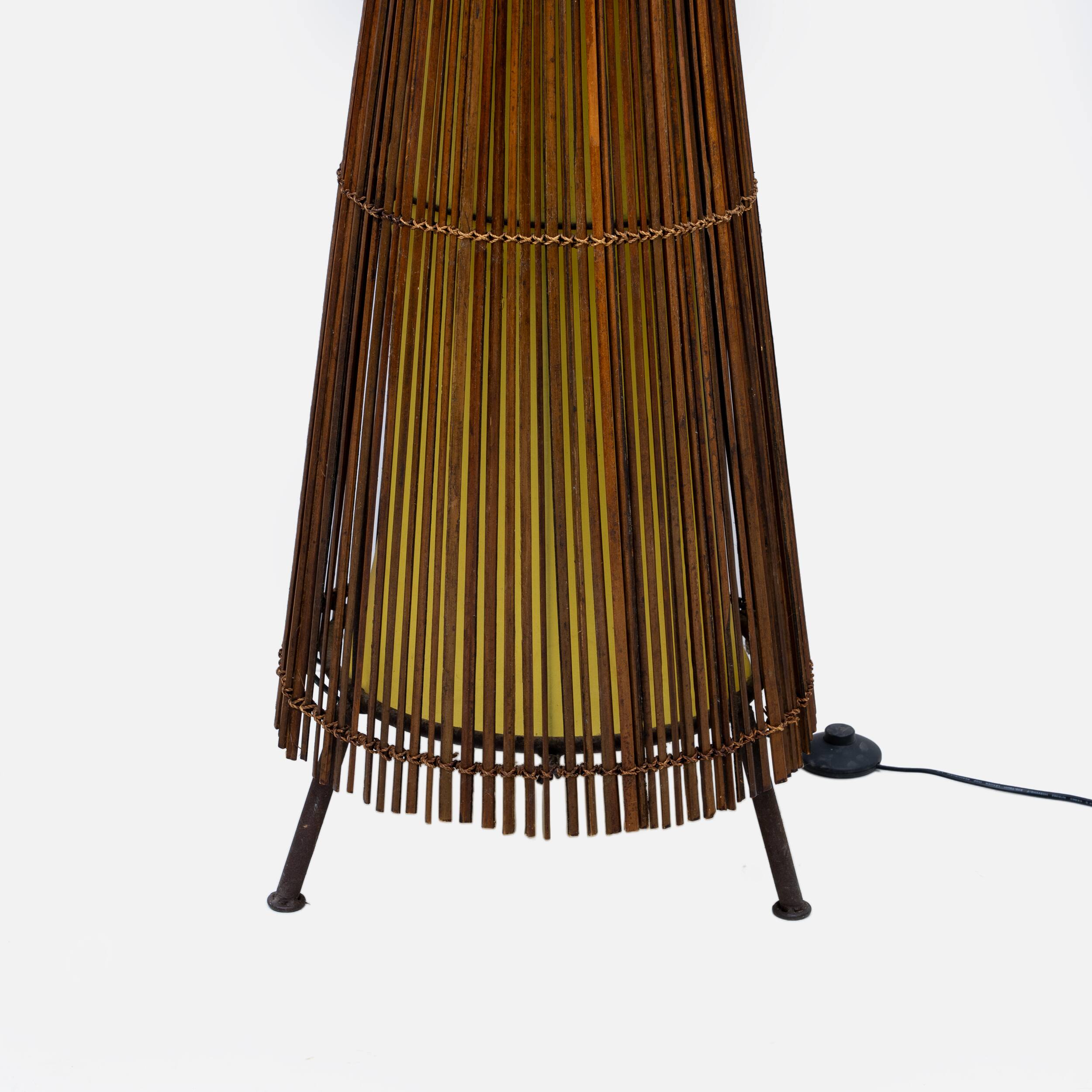 Organic Shaped Bamboo Floor Lamp "Kobe", France, 1980s