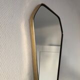 Miroir rétroviseur hexagonal 49x33cm vintage 1960