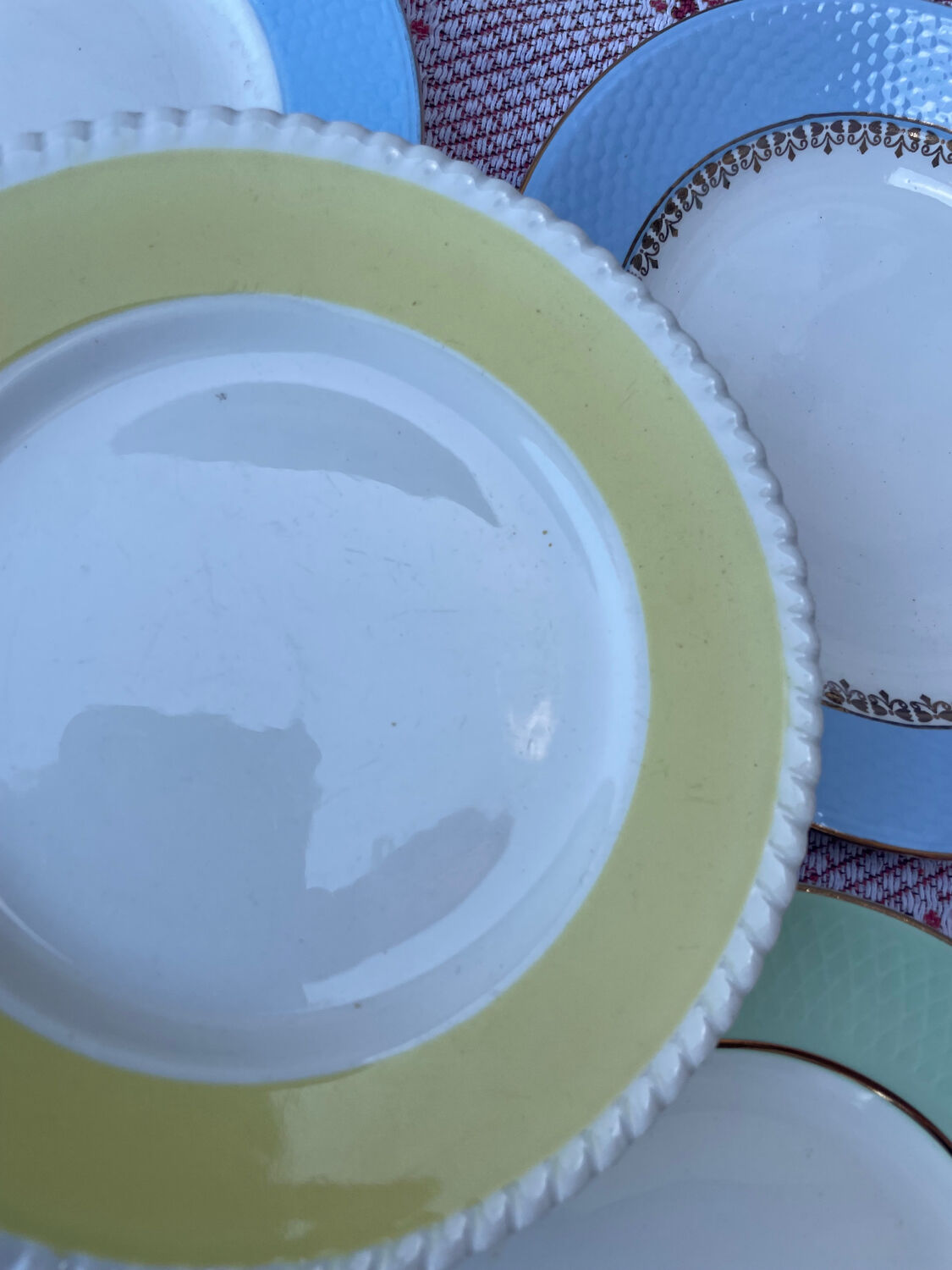 Vintage mismatched plates