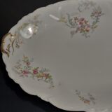 Plat de service ovale en porcelaine décor floral Charles Arhenfeldt Limoges