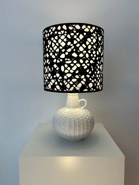 Lampe vase du milieu du siècle avec abat-jour japonais