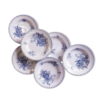 6 assiettes creuses terre de fer modèle Flore