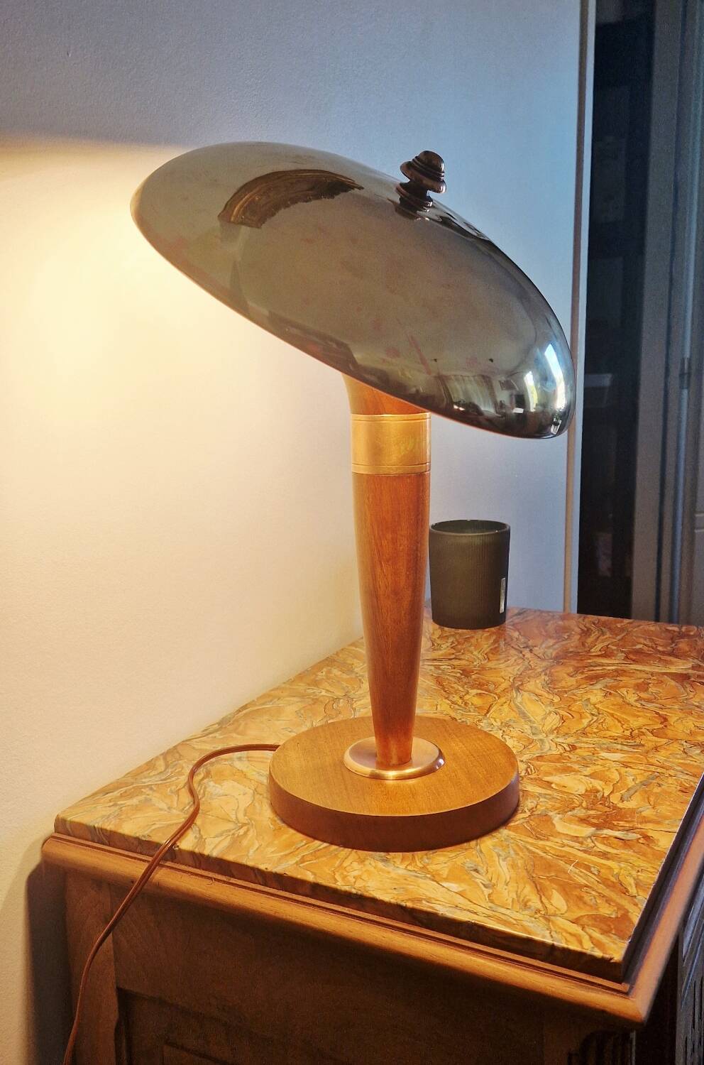 Art Deco style articulated lamp - Wood and brass - 1930s period