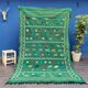 Tapis berbère marocain fait main vert ethnique 144x233 cm