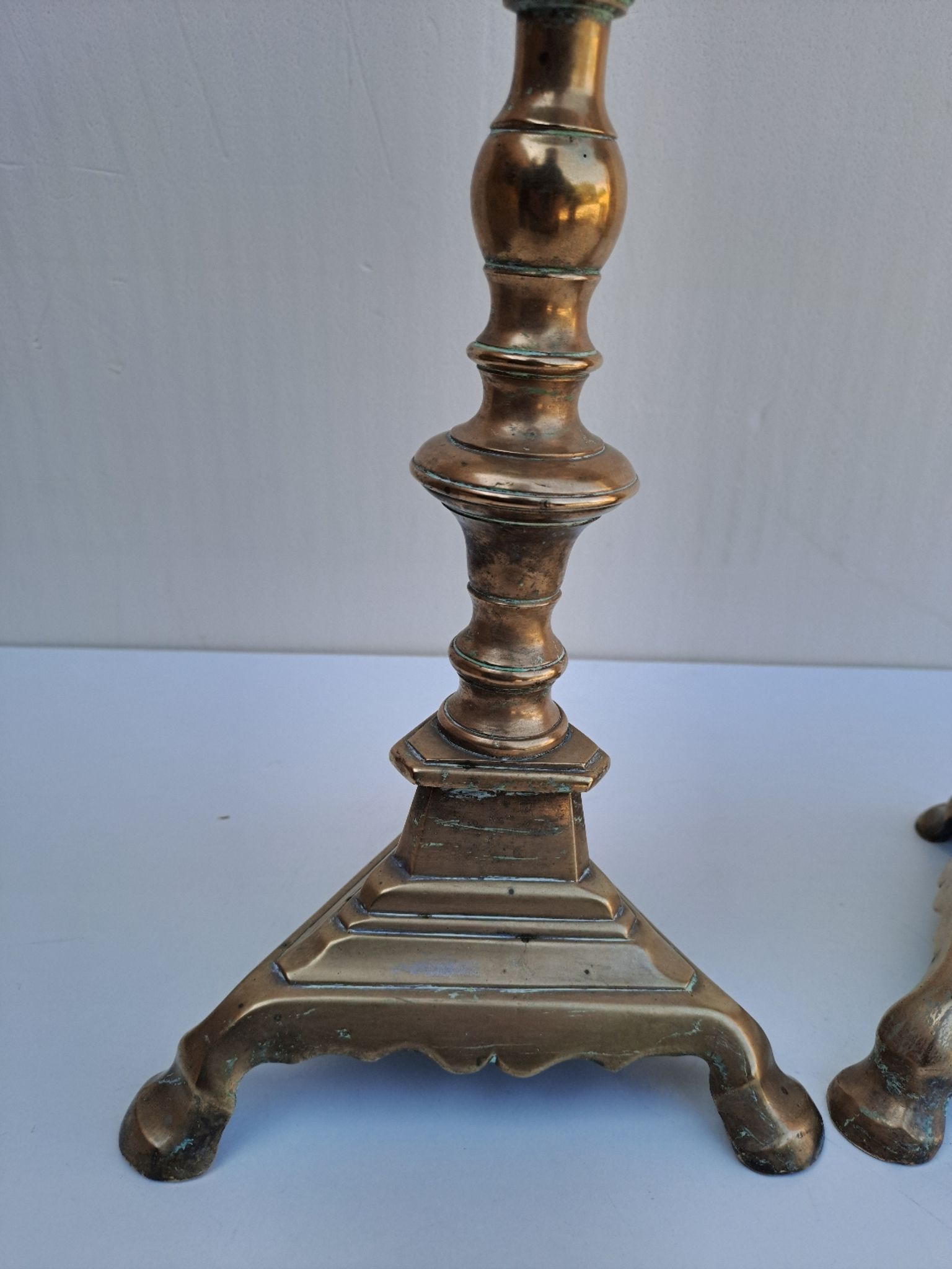 Pair of bronze torches 17th