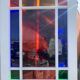 Colorful stained glass door