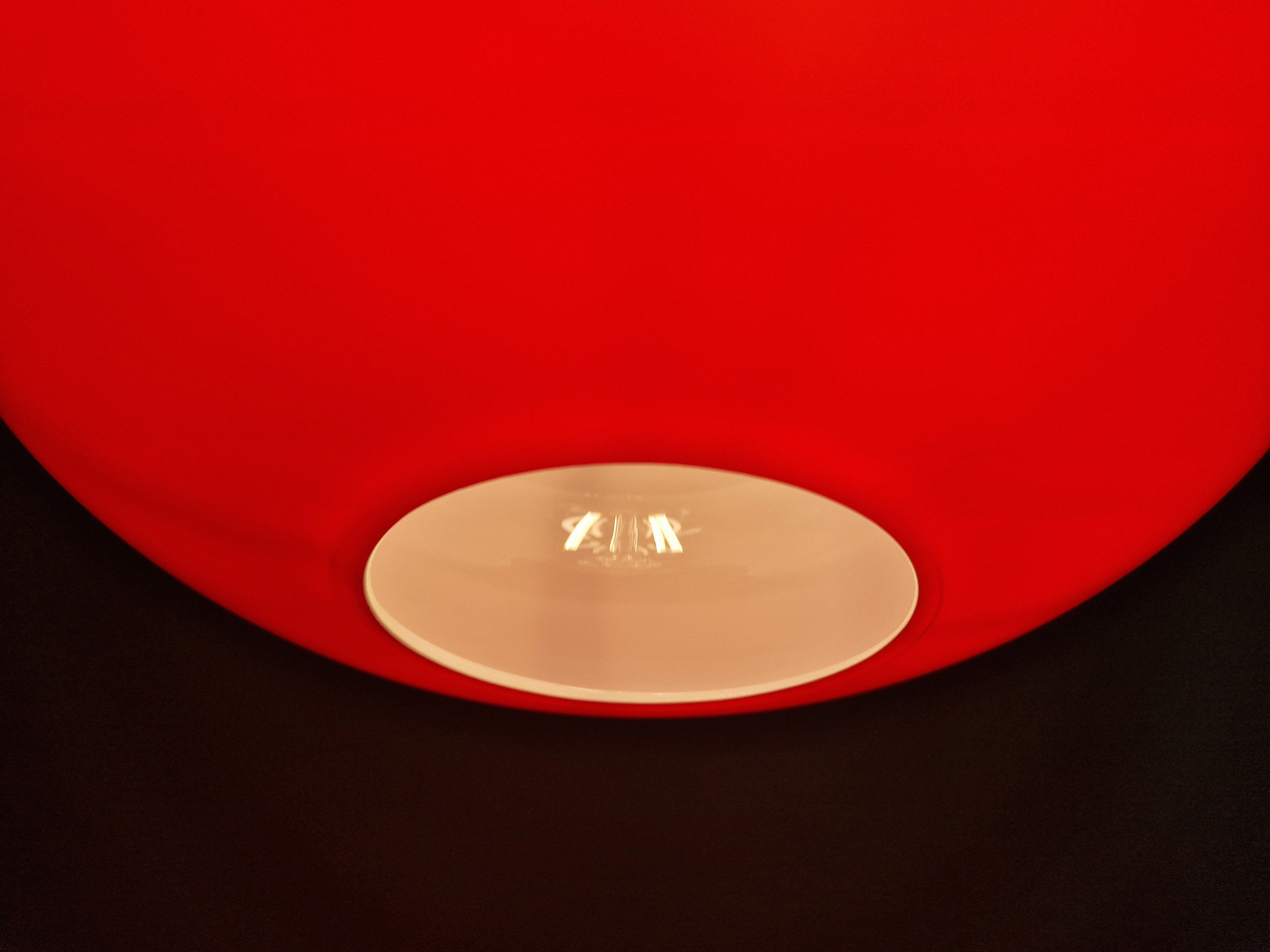 Vintage suspension in red opaline, 1960s-70s.