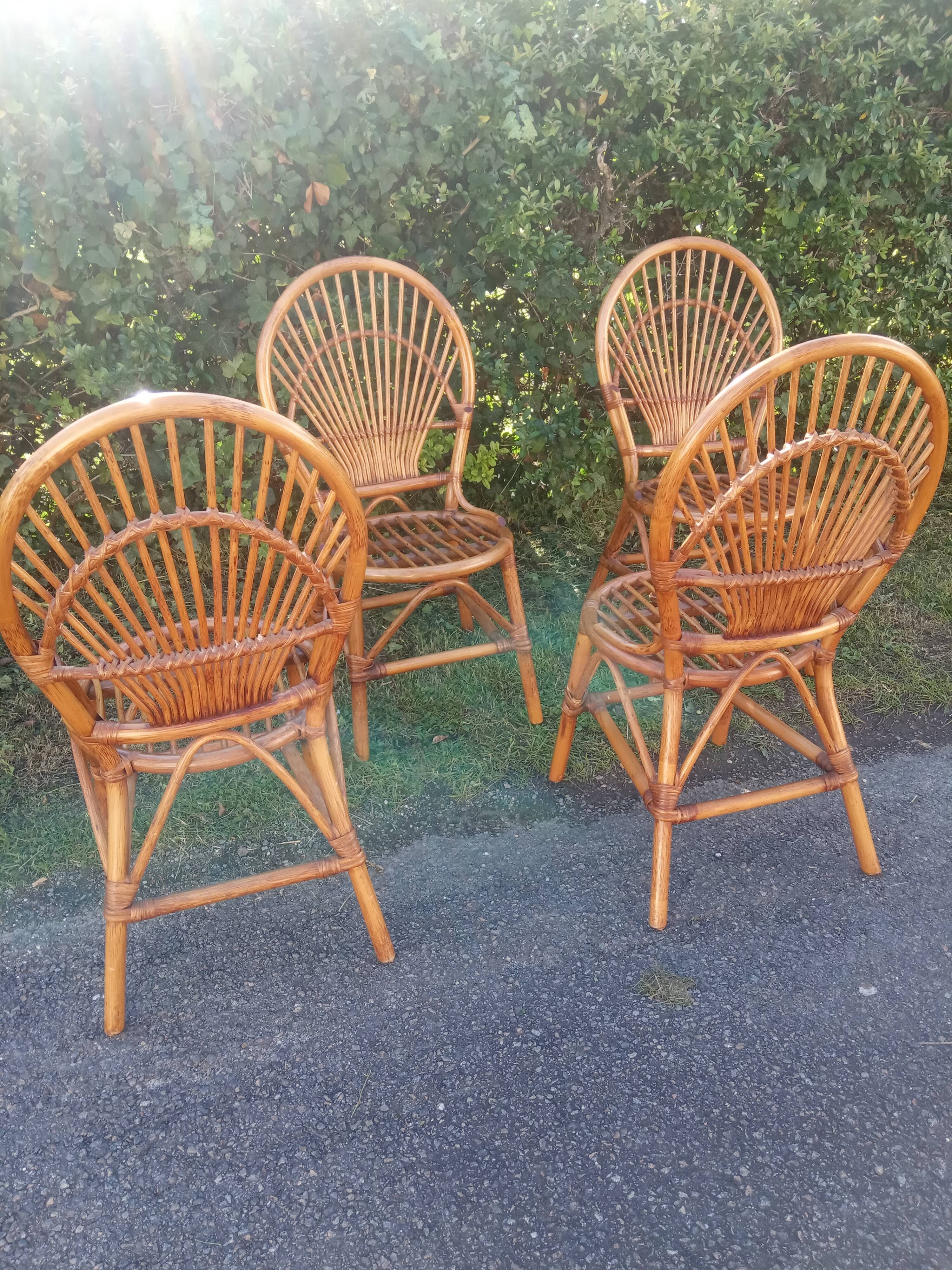 Chaises rotin vintage