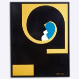 Yves Plantevin large oil on wood panel 1974