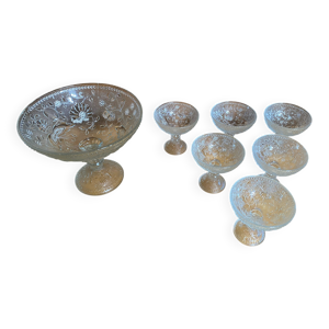 Saladier + 6 coupes à