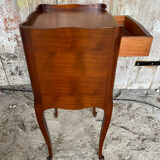 Antique Nightstand Louis XV Style Wood 3 Drawers + Vintage Case #