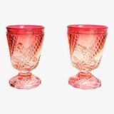 Baccarat Serpentine cut crystal glasses in gradient colors