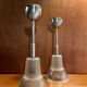 2 suspensions en verre Holophane 1950