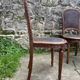 6 Louis XVI style chairs in solid beech and Cordoba leather, 1900