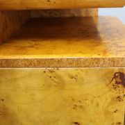 Pair of Art Deco burl wood nightstands, Czechoslovakia, 1940s