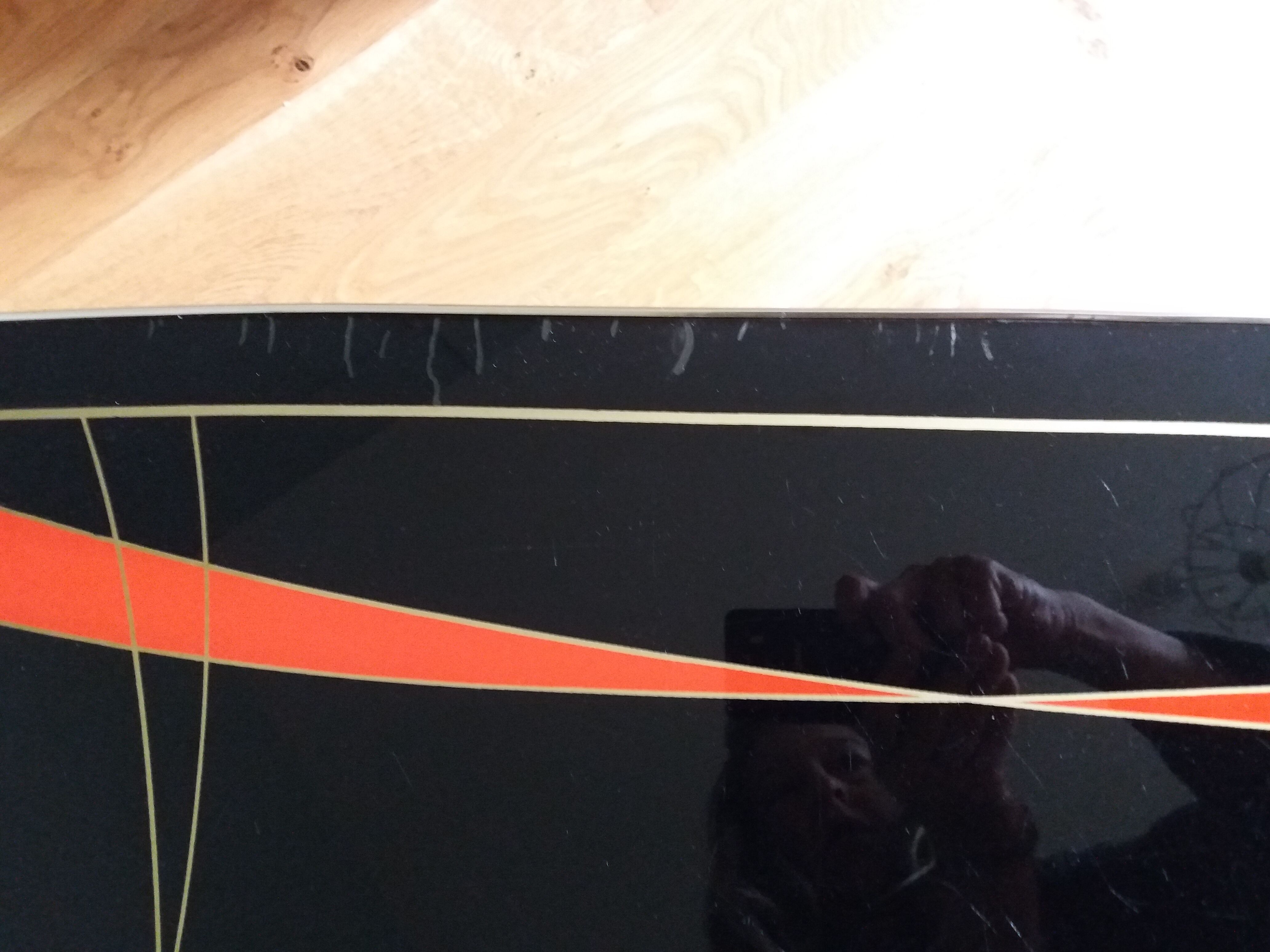 Coffee table formica tapered compass legs