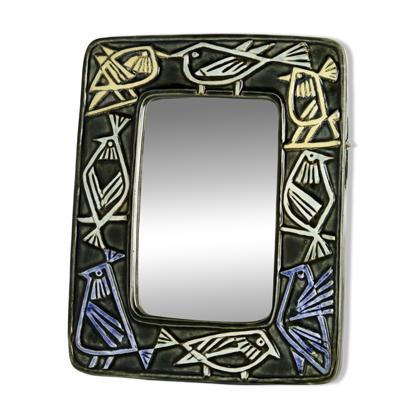 Ceramic Bird Mirror Lisa Larson Harlequin Series / Gustavsberg