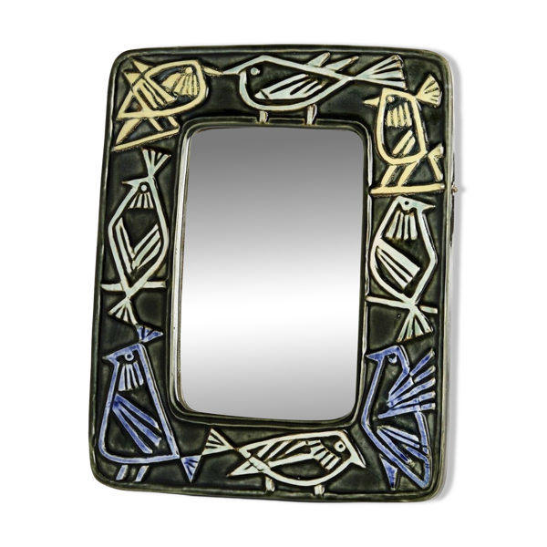 Miroir Oiseaux En Céramique Lisa Larson Série Harlequin/ Gustavsberg (