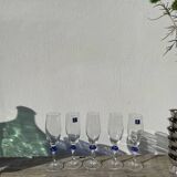 5 Luminarc blue glass flutes