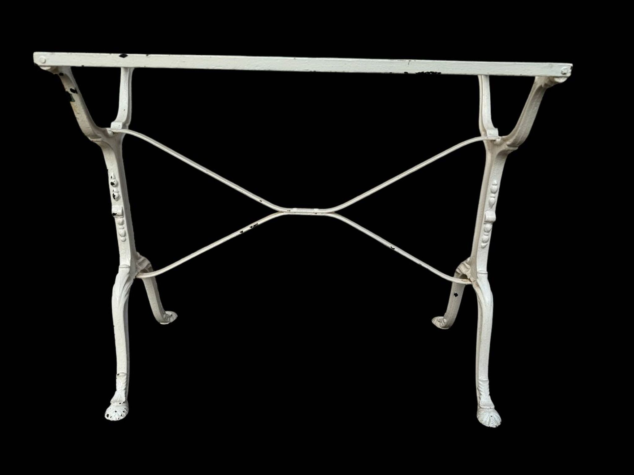 Table bistro Parisenne en fonte et marbre gris 1900