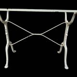 Parisian bistro table in cast iron and gray marble 1900