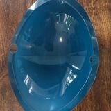 Cendrier ou vide-poche en verre d’art signé – bleu vintage design