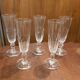 5 crystal Champagne flutes XIX th