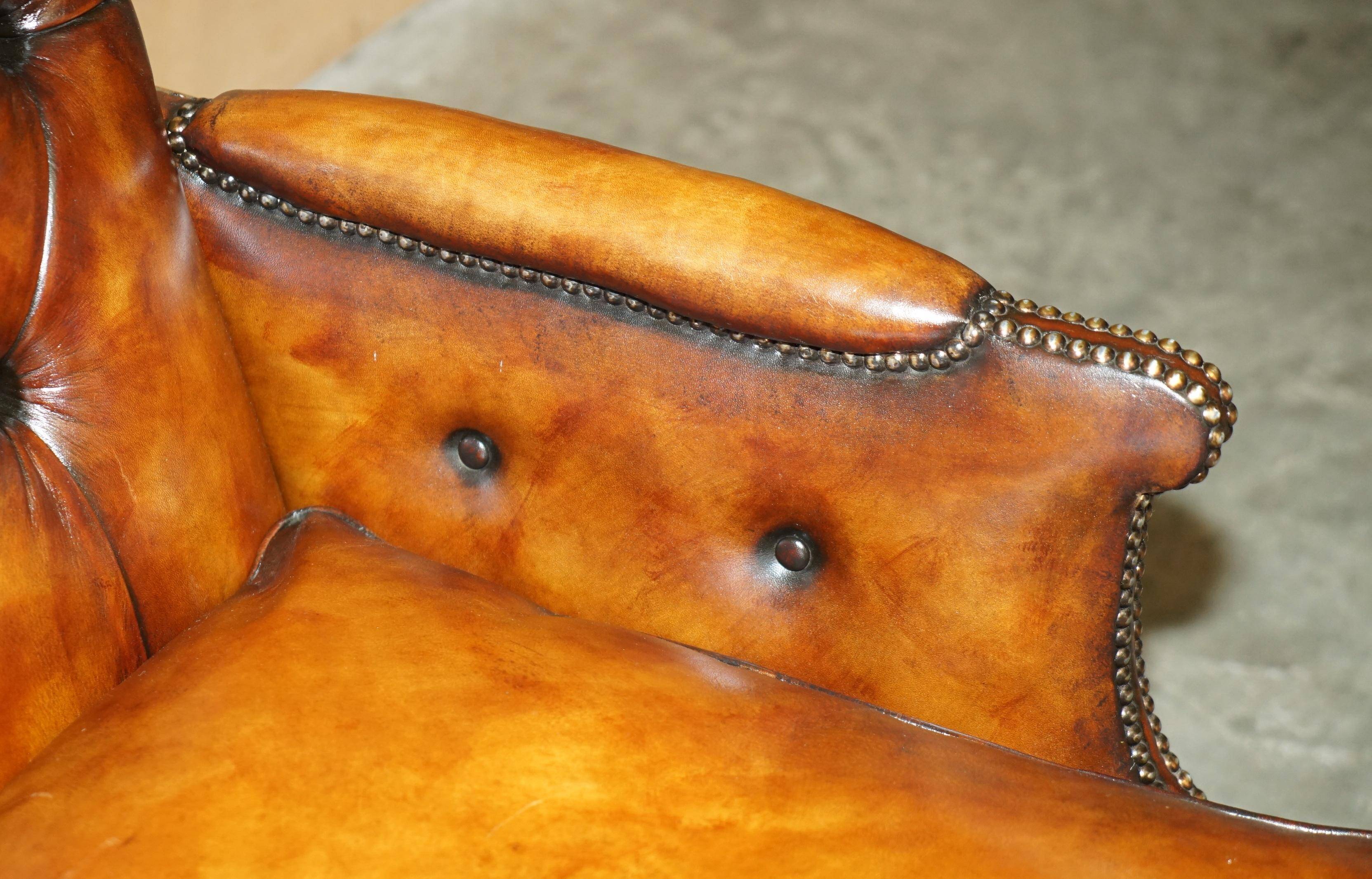 Fauteuil Club Chesterfield en Cuir Teint à la Main