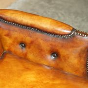 Chesterfield Club Armchair in Hand-Dyed Leather