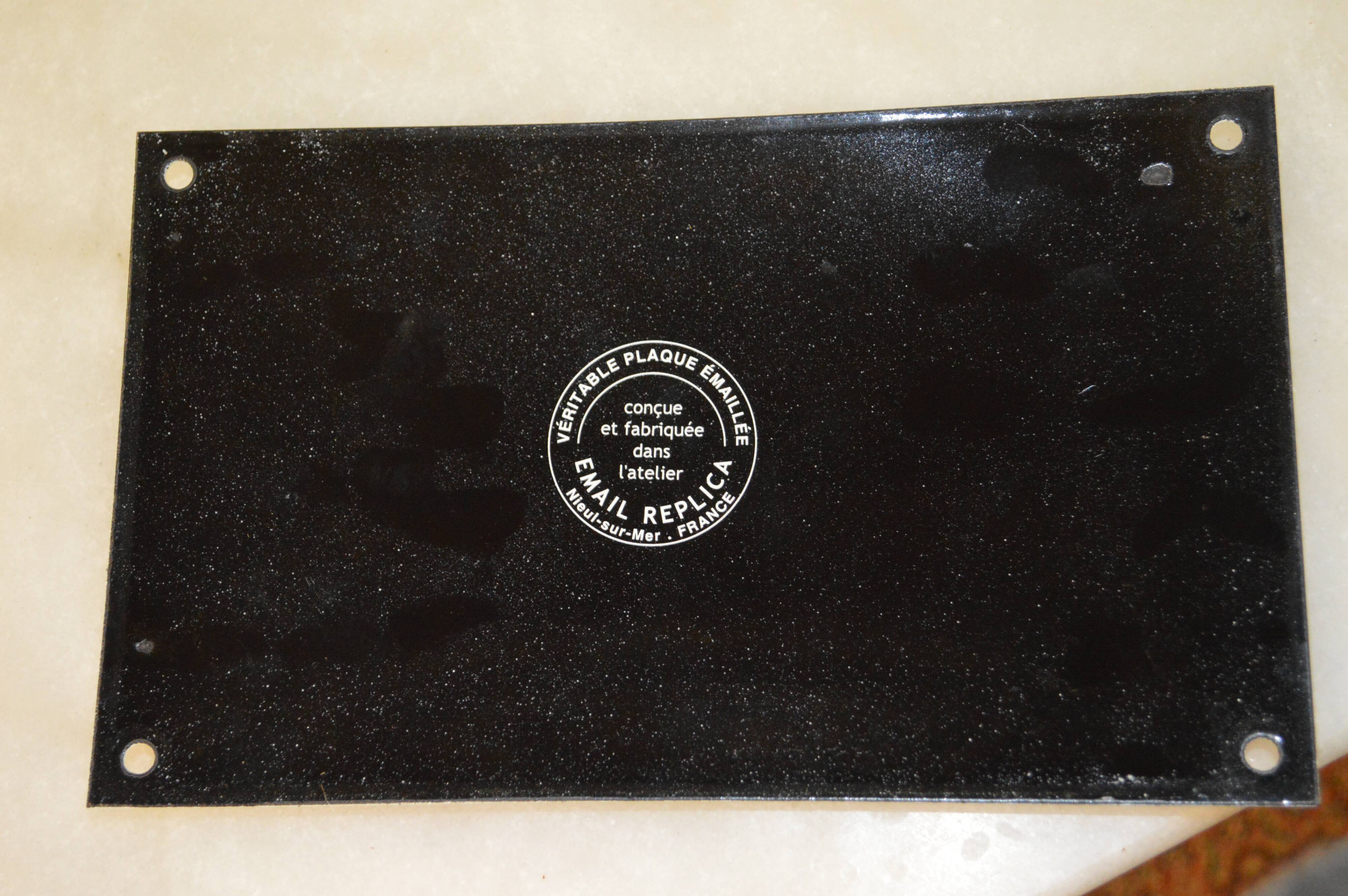 Enamelled plate "consumer tariff"