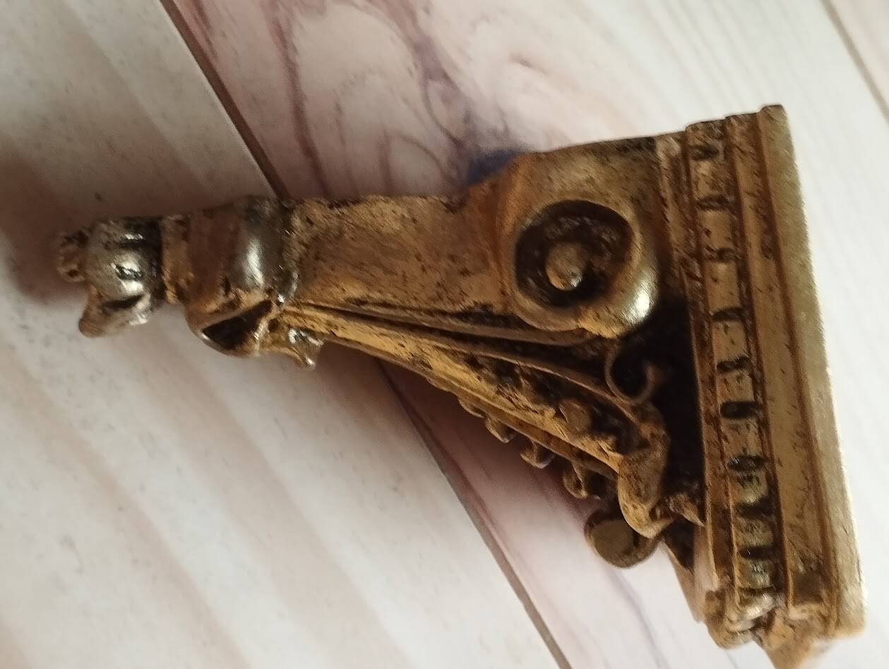 Page 1 of 7 Small wall console in rocaille style – patinated gold decor, Louis style