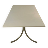 Table à manger chromée années 70 mélaminé vintage space age