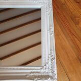 Large white wooden mirror
