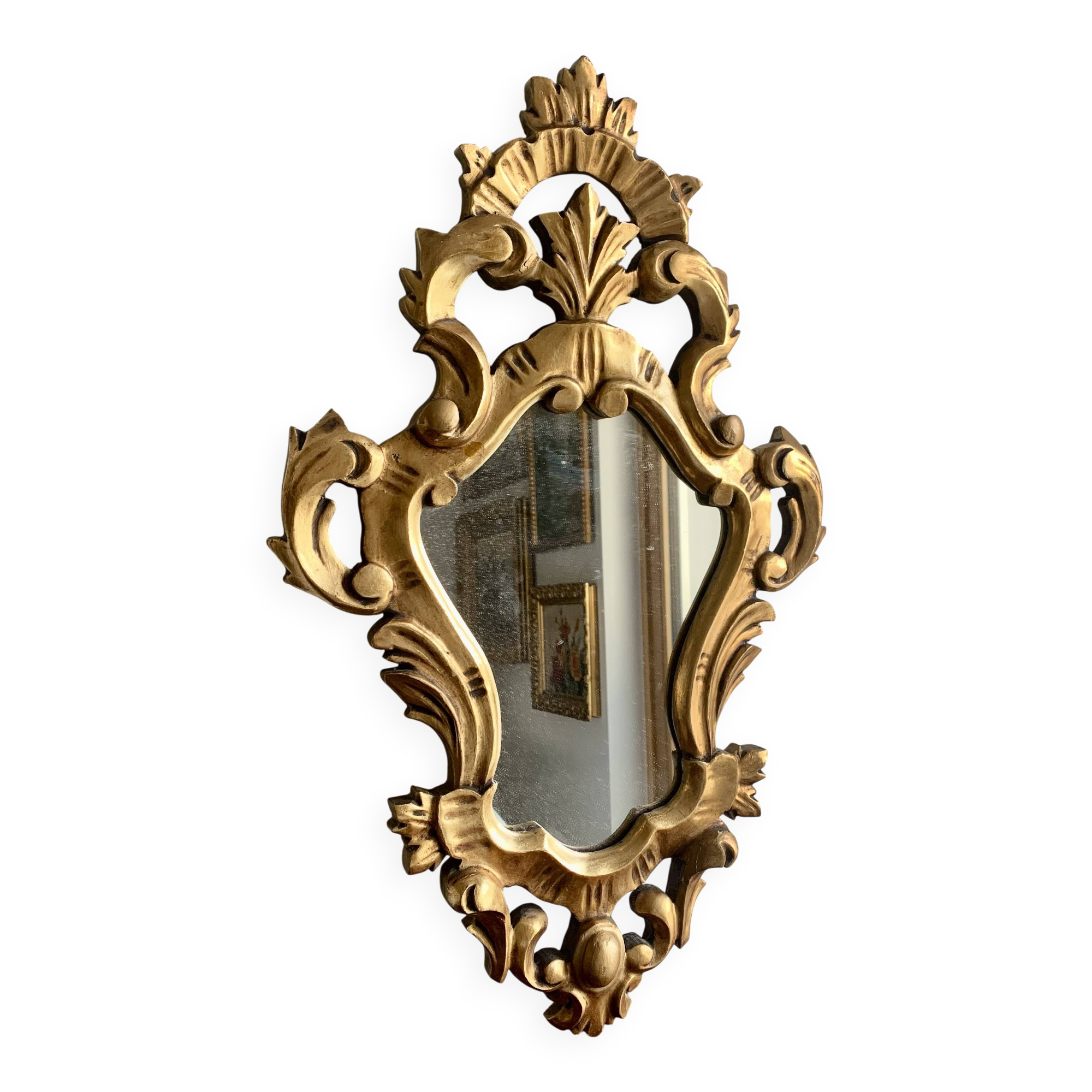 Golden wall mirror