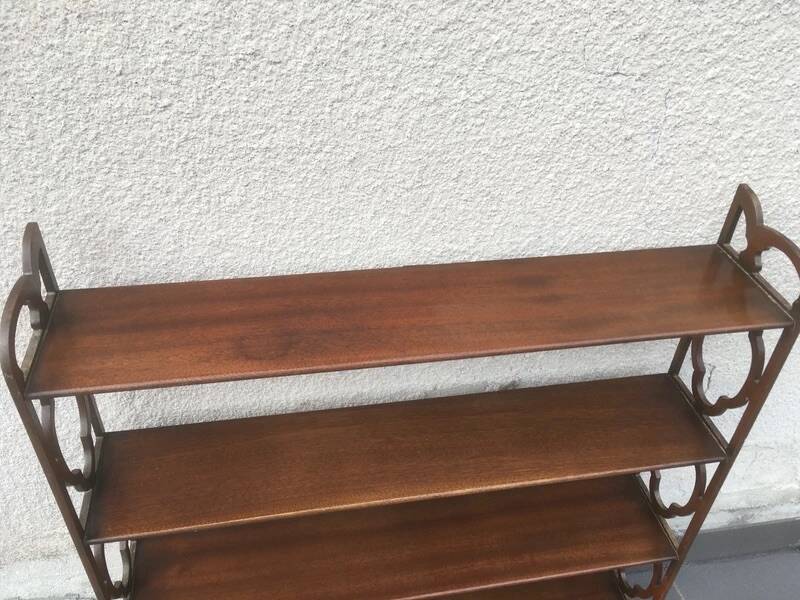 English Mahogany Wall Shelf – Georgian Style Bookcase Early 20th Century
