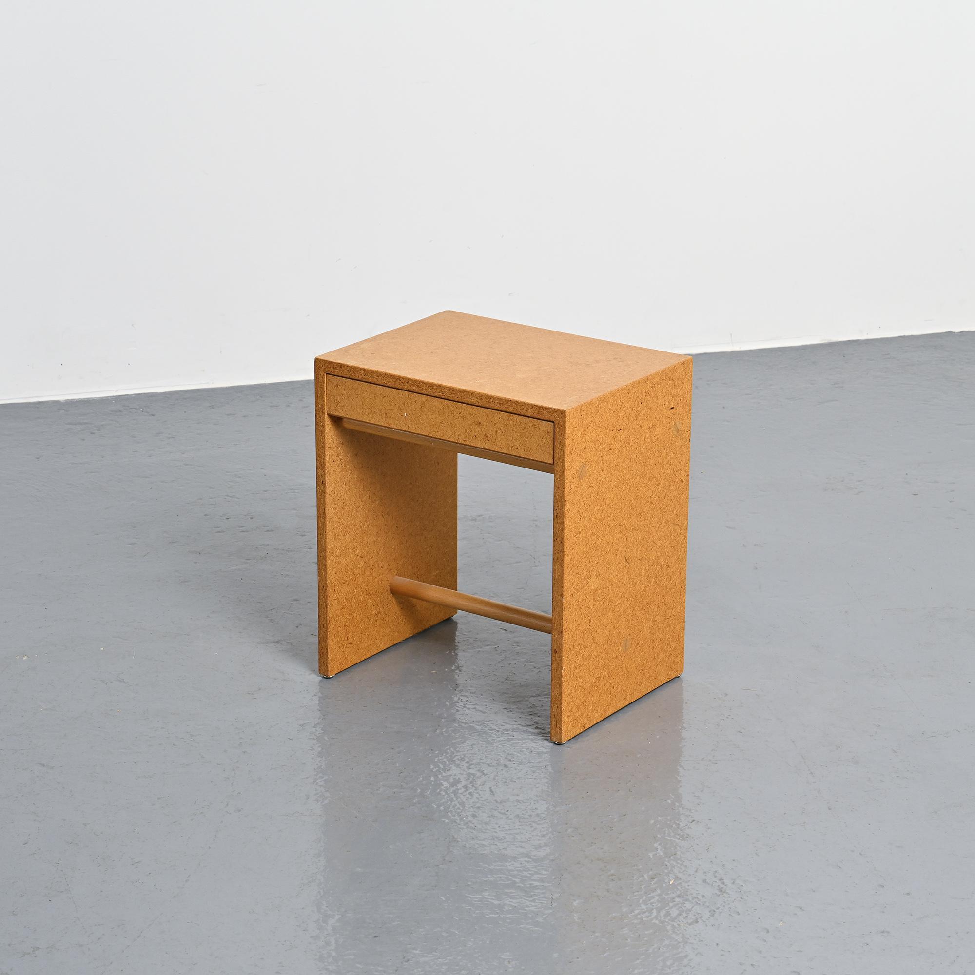 Rare stool in particle board by Max Bill, Ulm, circa 1962.