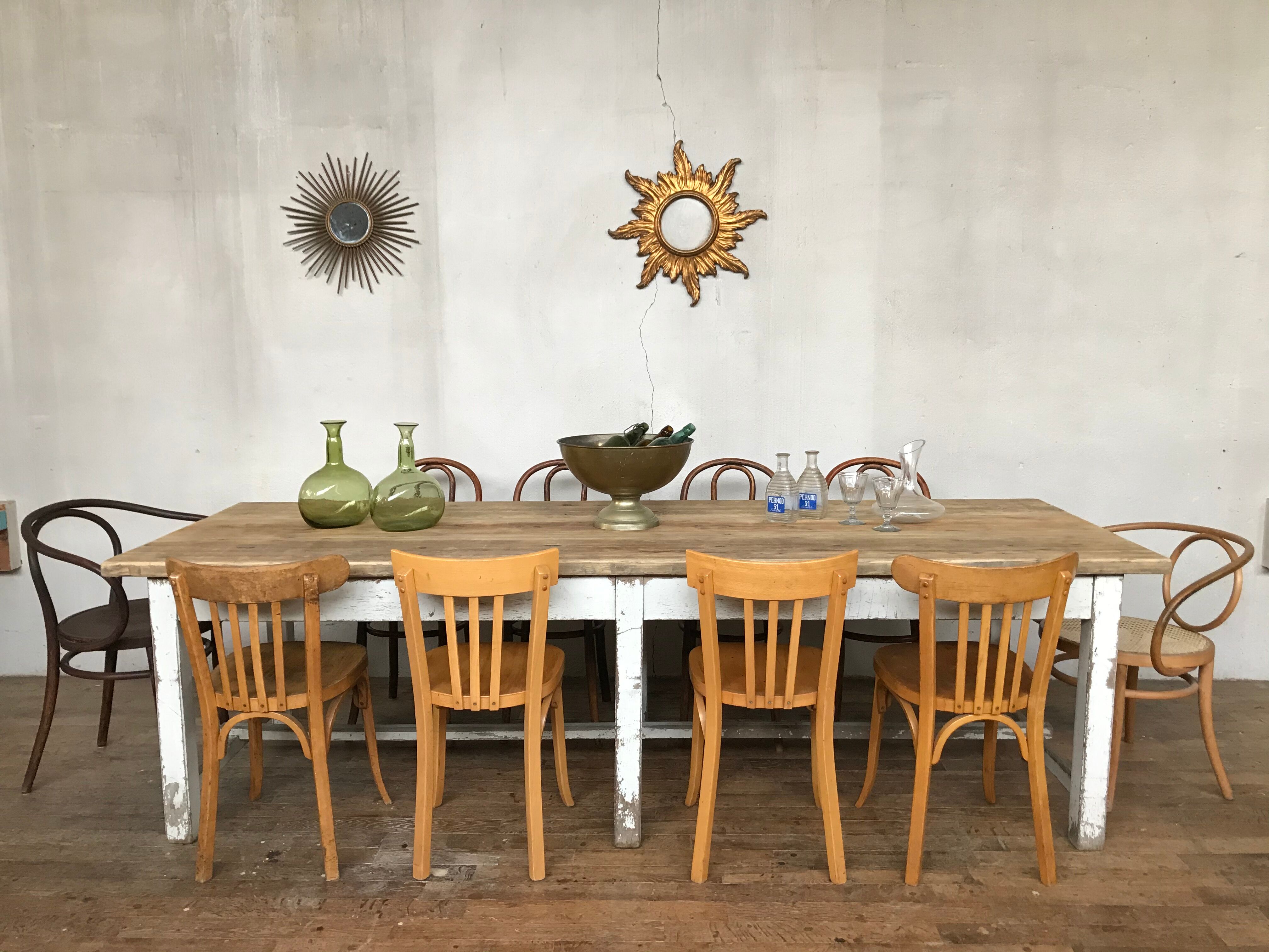 Vintage farm or workshop table early 20th century design