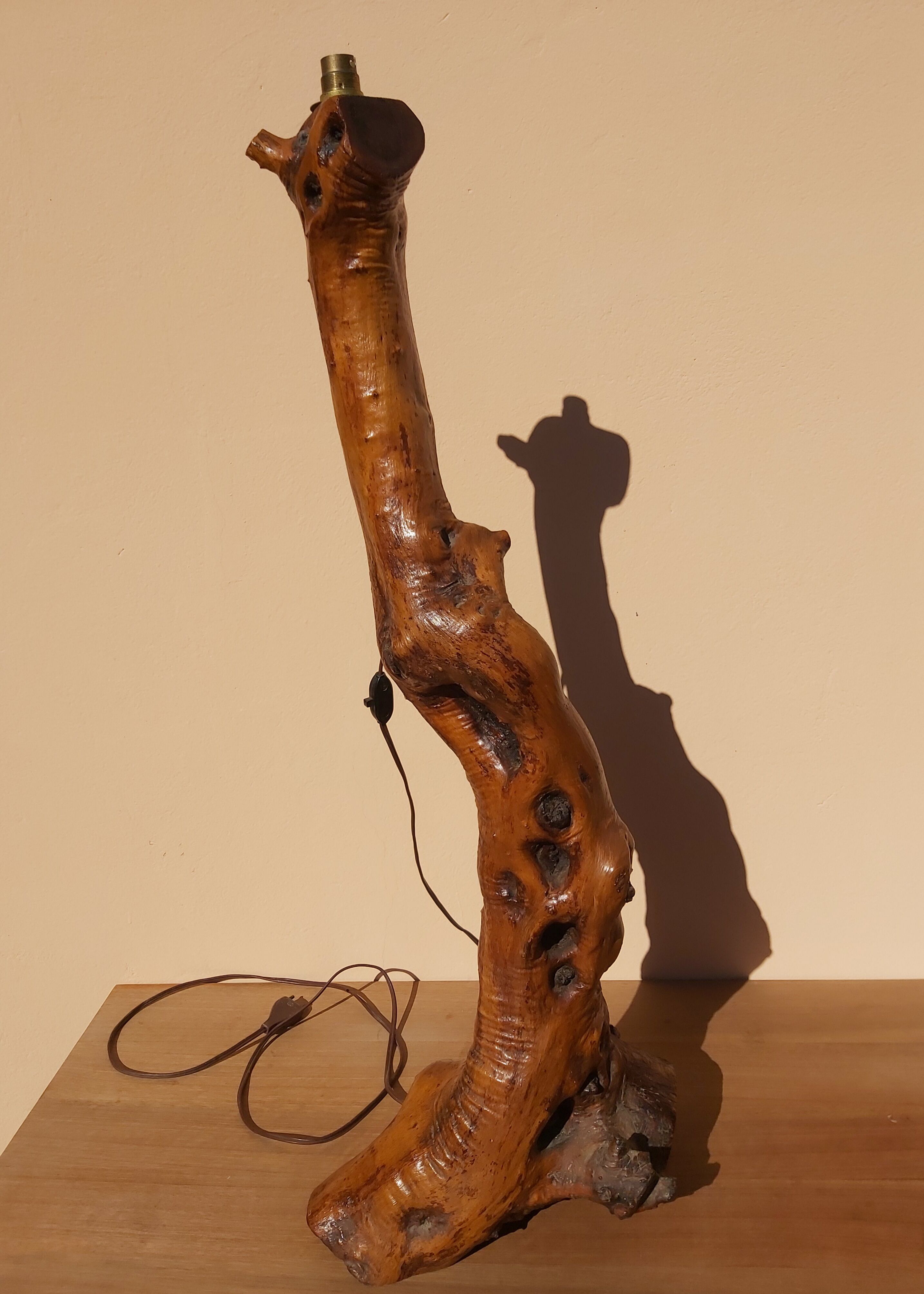 Vintage olive wood lamppost