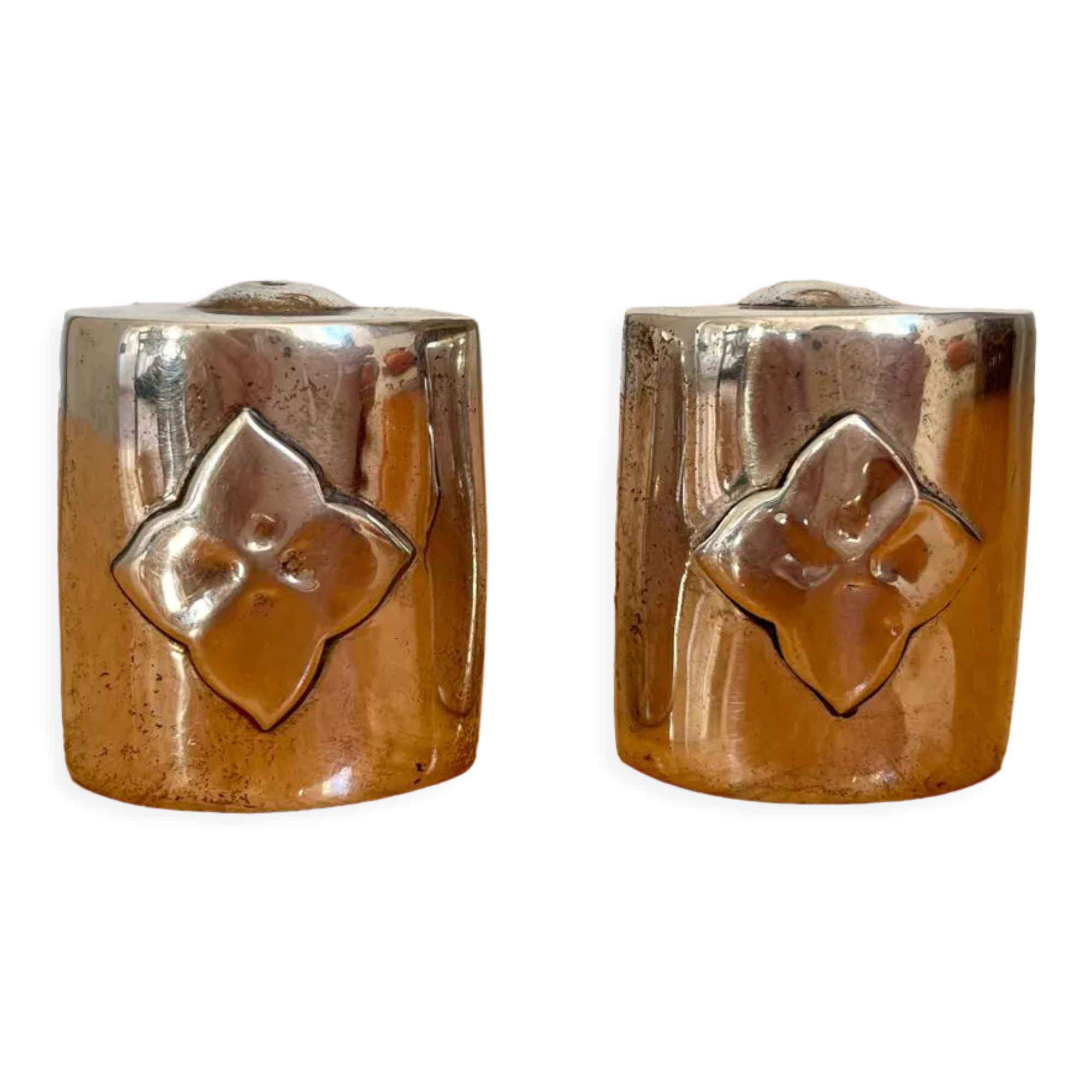 Vintage silver metal salt and pepper shaker