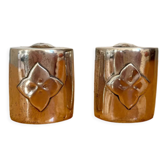 Vintage silver metal salt and pepper shaker