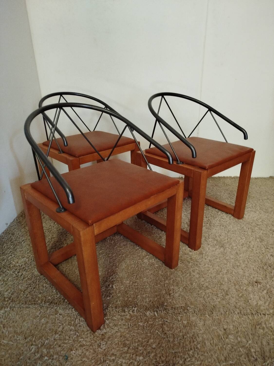 3 Post Modern armchairs